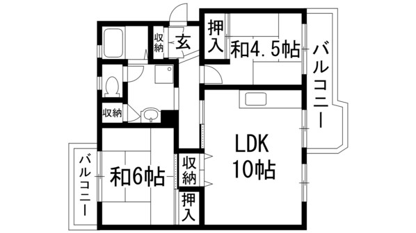 中山五月台8号棟の物件間取画像